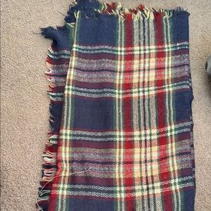 Plaid Wool Blanket Scarf